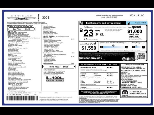 2018 Chrysler 300 300S