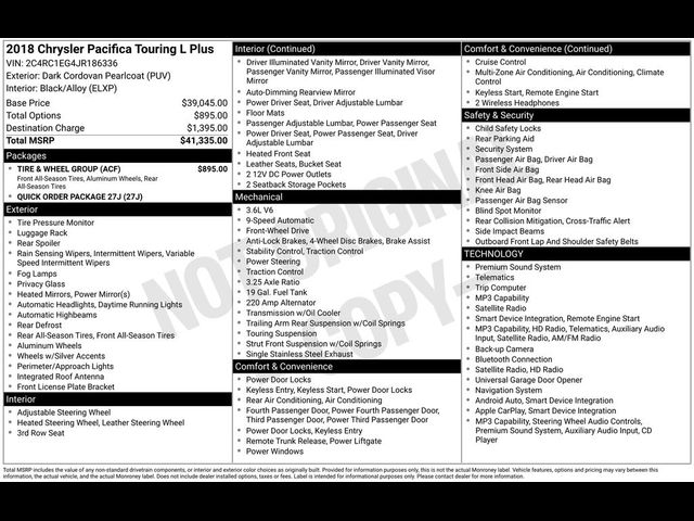 2018 Chrysler Pacifica Touring-L Plus