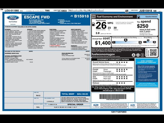 2018 Ford Escape SEL