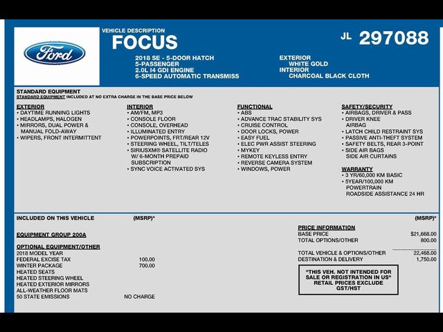 2018 Ford Focus SE