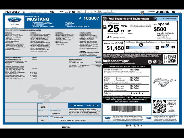 2018 Ford Mustang EcoBoost