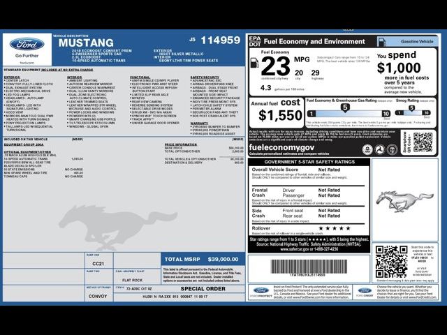 2018 Ford Mustang EcoBoost Premium