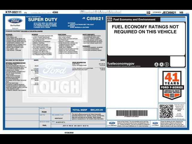 2018 Ford F-350 Platinum