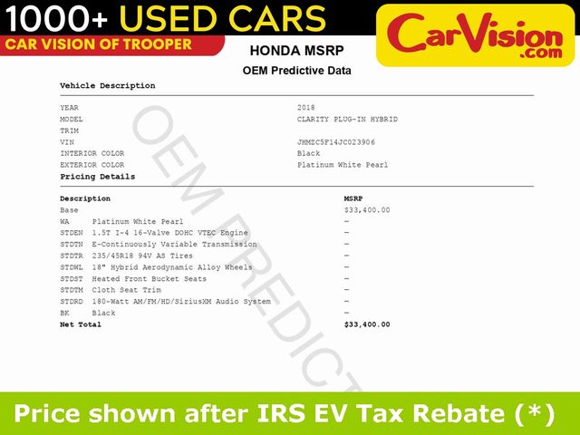 2018 Honda Clarity Plug-In Hybrid Base