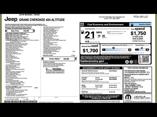 2018 Jeep Grand Cherokee Altitude