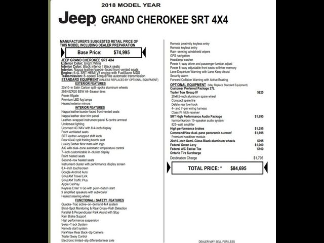 2018 Jeep Grand Cherokee SRT