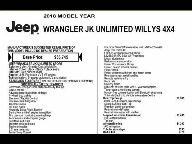 2018 Jeep Wrangler JK Unlimited Willys Wheeler