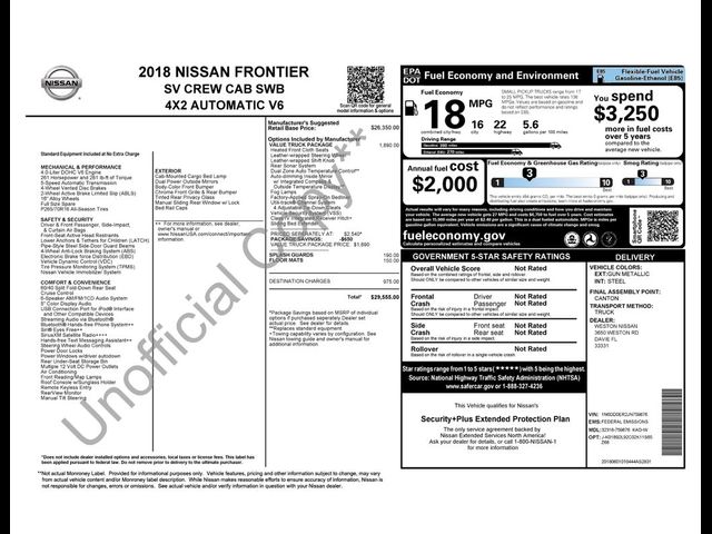 2018 Nissan Frontier SV V6