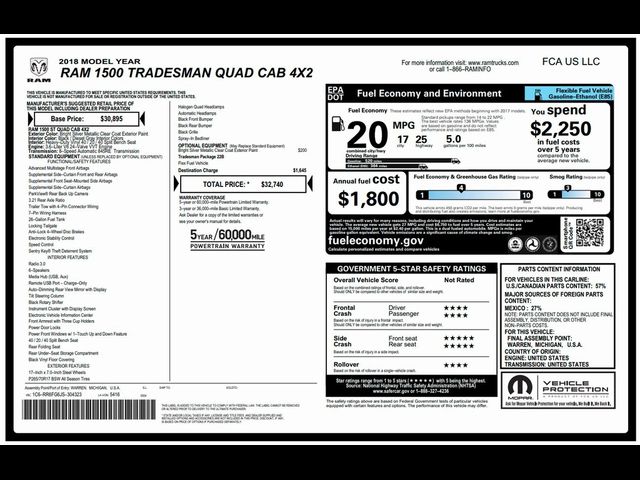 2018 Ram 1500 Tradesman