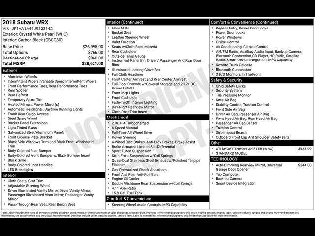 2018 Subaru WRX Base