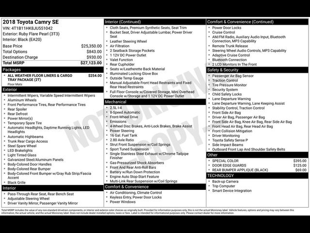 2018 Toyota Camry SE