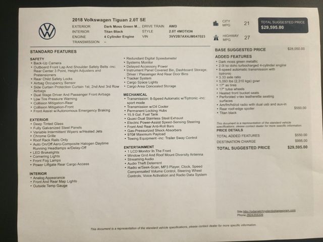 2018 Volkswagen Tiguan SE