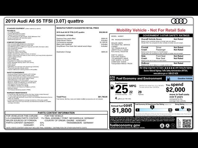 2019 Audi A6 Premium
