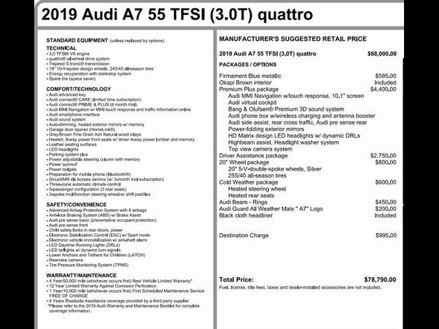 2019 Audi A7 Premium Plus