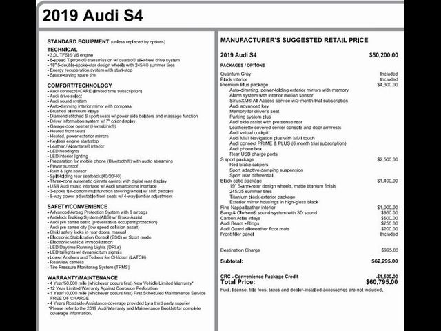 2019 Audi S4 Premium Plus