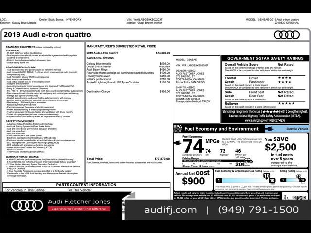 2019 Audi e-tron Premium Plus