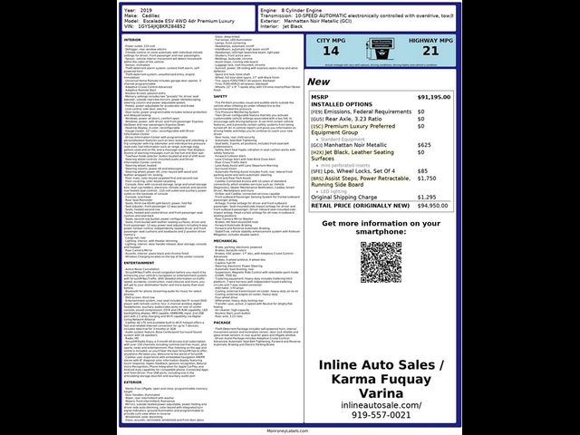 2019 Cadillac Escalade ESV Premium Luxury