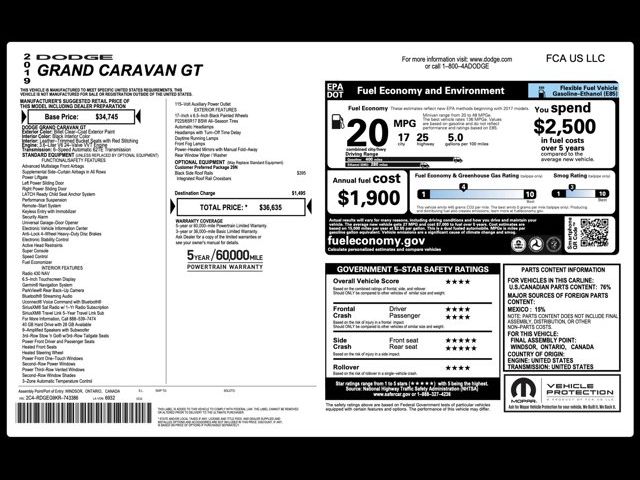 2019 Dodge Grand Caravan GT