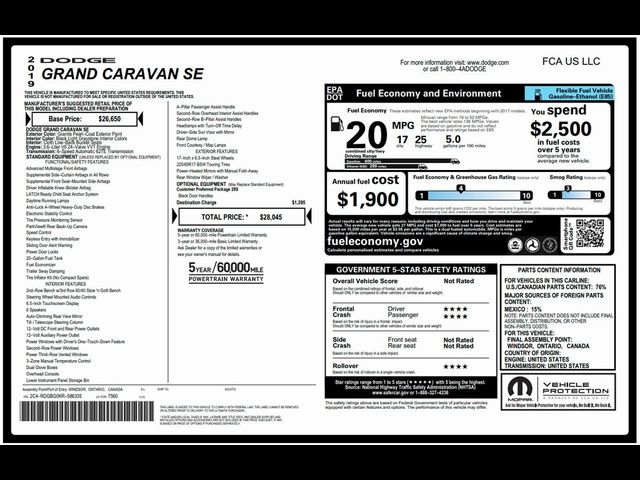 2019 Dodge Grand Caravan SE