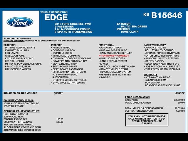 2019 Ford Edge SEL