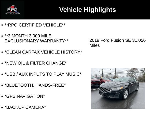 2019 Ford Fusion SE