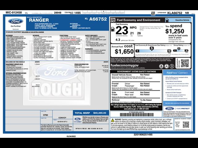 2019 Ford Ranger Lariat