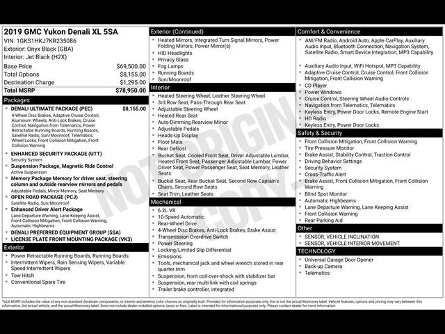 2019 GMC Yukon XL Denali