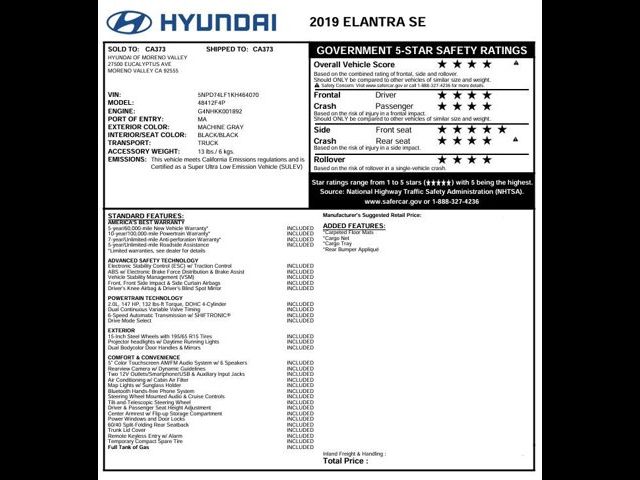 2019 Hyundai Elantra SE