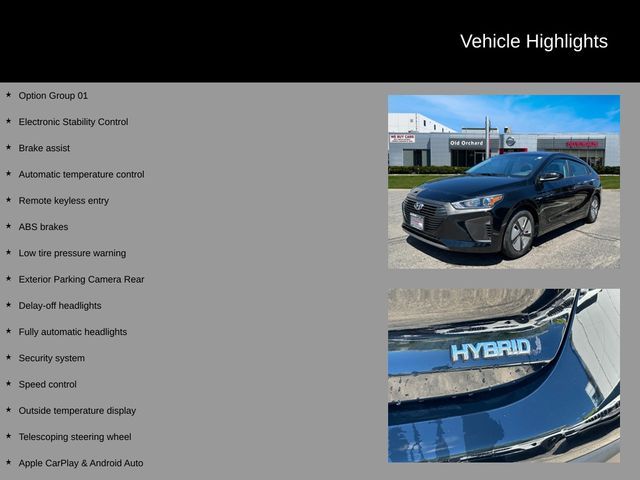 2019 Hyundai Ioniq Hybrid Blue