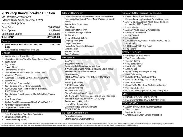 2019 Jeep Grand Cherokee Laredo E