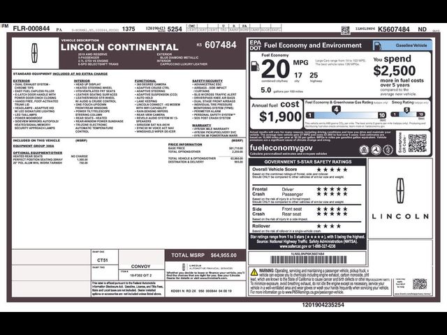 2019 Lincoln Continental Reserve