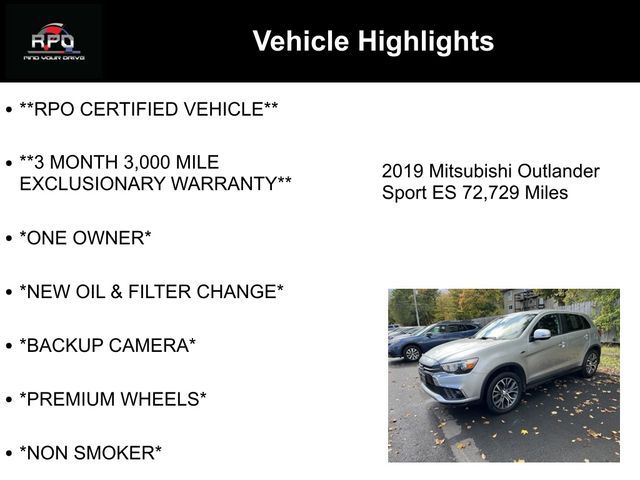 2019 Mitsubishi Outlander Sport ES 2.0