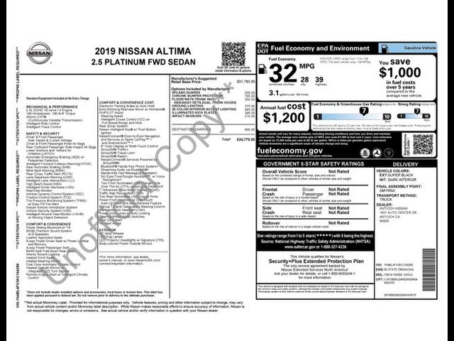 2019 Nissan Altima 2.5 Platinum