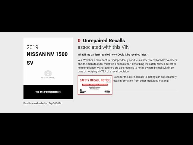 2019 Nissan NV SV