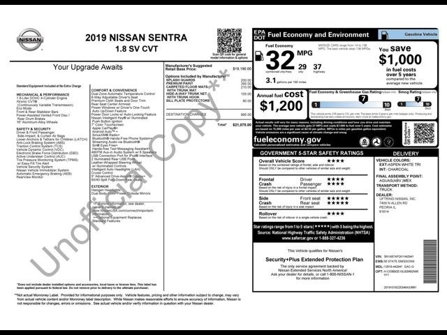 2019 Nissan Sentra SV