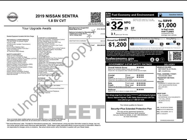 2019 Nissan Sentra SV