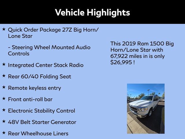 2019 Ram 1500 Big Horn/Lone Star