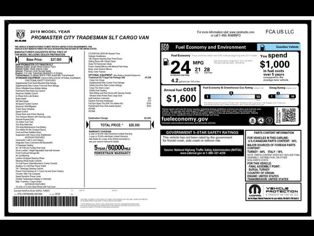 2019 Ram ProMaster Tradesman SLT