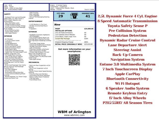 2019 Toyota Camry LE