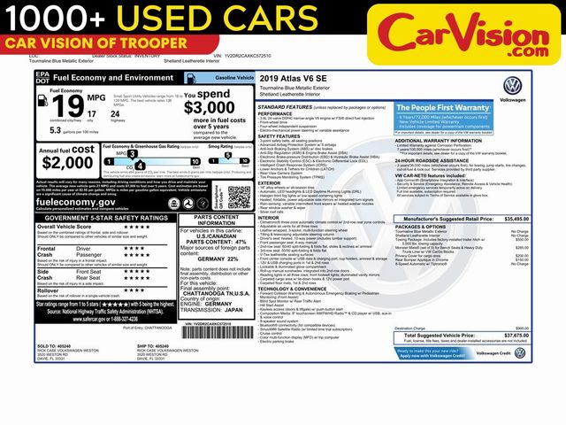 2019 Volkswagen Atlas 3.6L V6 SE