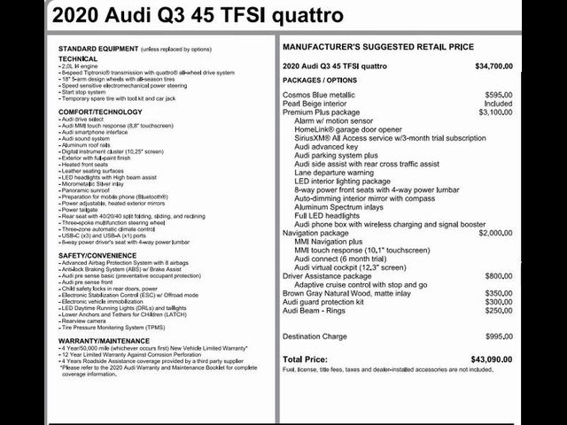 2020 Audi Q3 Premium Plus