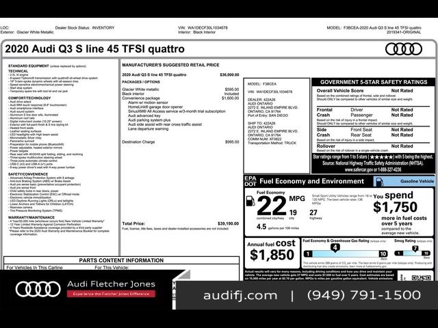 2020 Audi Q3 S Line Premium