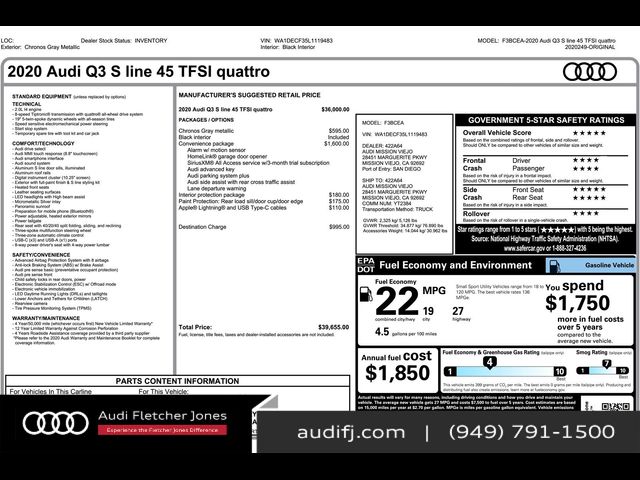 2020 Audi Q3 S Line Premium