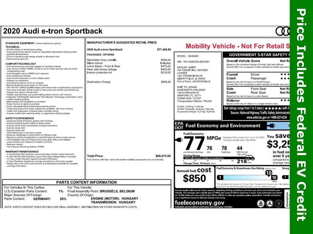 2020 Audi e-tron Sportback Premium Plus