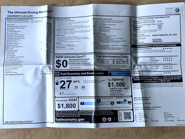 2020 BMW X3 sDrive30i