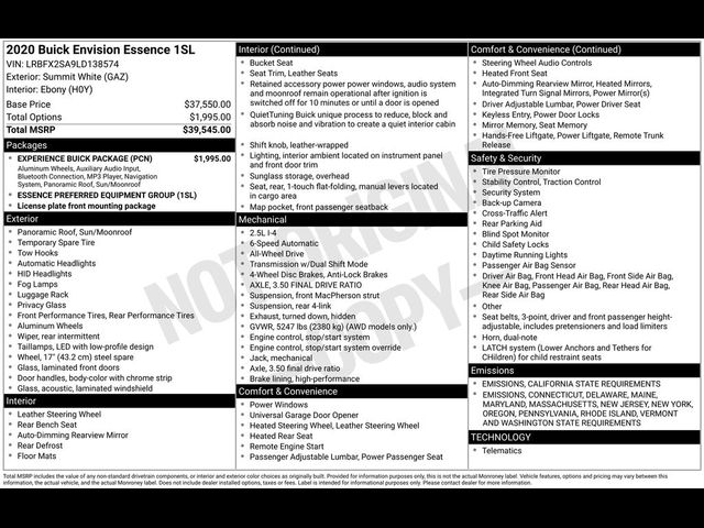 2020 Buick Envision Essence