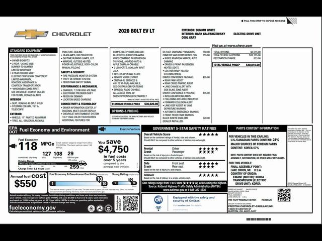 2020 Chevrolet Bolt EV LT