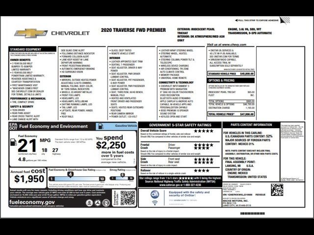 2020 Chevrolet Traverse Premier