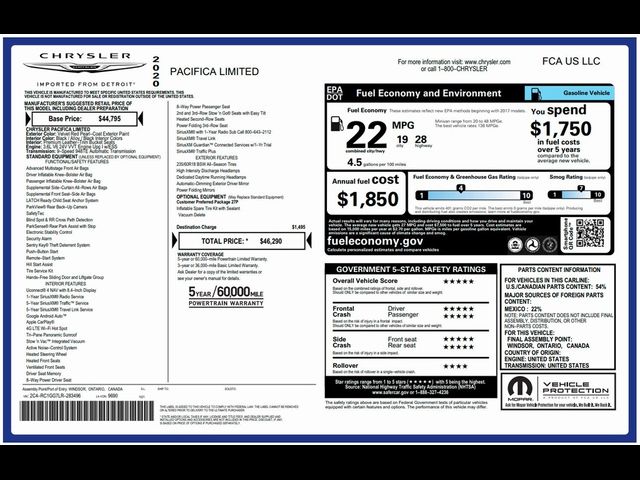 2020 Chrysler Pacifica Limited