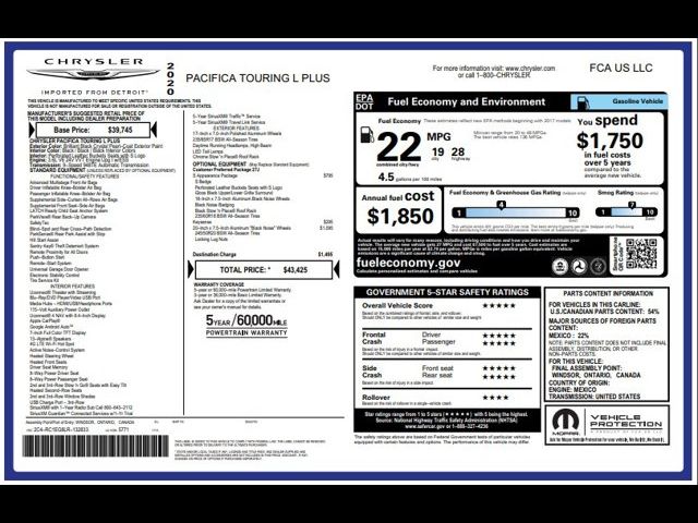 2020 Chrysler Pacifica Touring-L Plus
